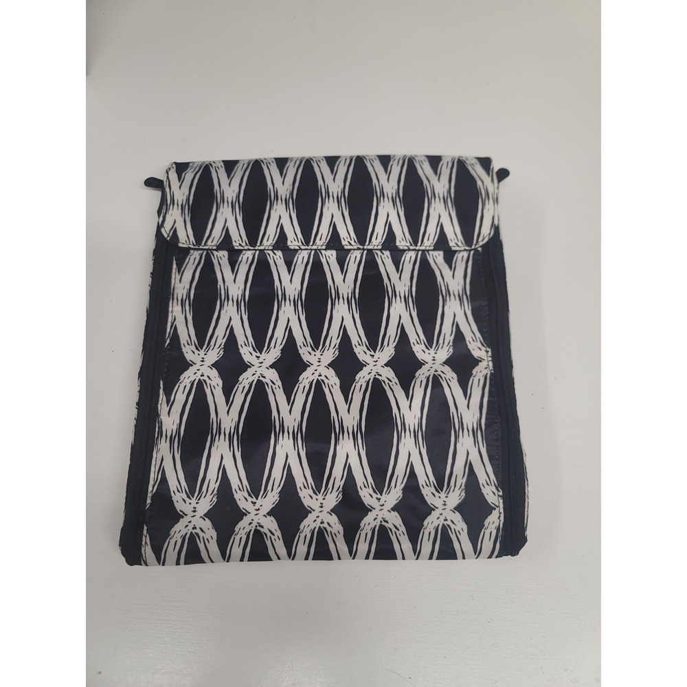 Thirty-One Jewelry‎ Roll Black White Geometric Travel Organizer Case